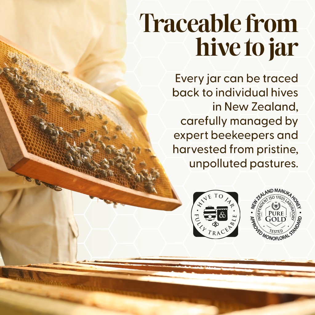 Amazon PDP PT03 — traceable hive-to-jar beekeeper storyline